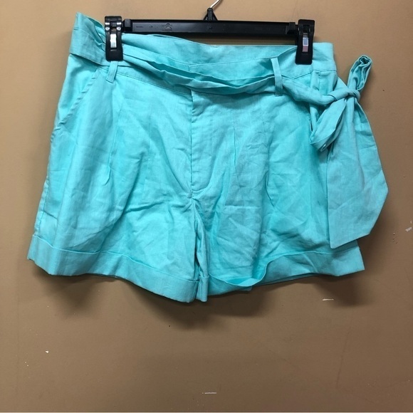 Lauren James Blue Shorts Linen Blend Size M NWT - Picture 1 of 6
